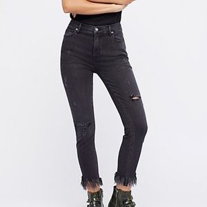 Free People Great Heights Frayed Skinny Jeans